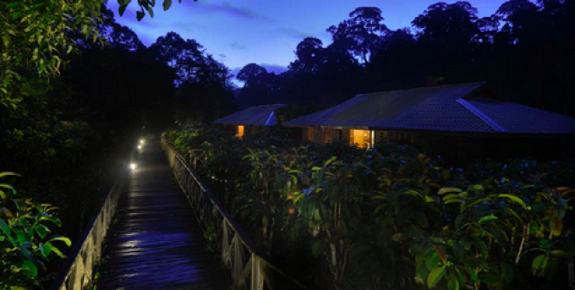 Boardwalk to chalets