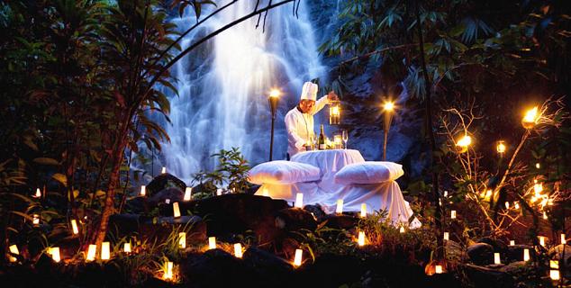 Dining by the Waterfall