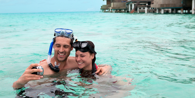 Snorkelling close to the beach